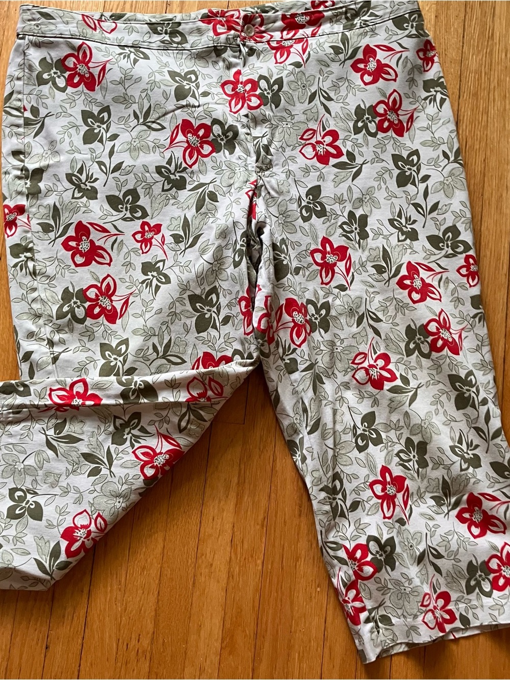 Addition Elle Red Floral Ankle Jeans